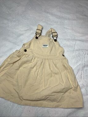 OshKosh B'gosh Cream Corduroy Pinafore Dress